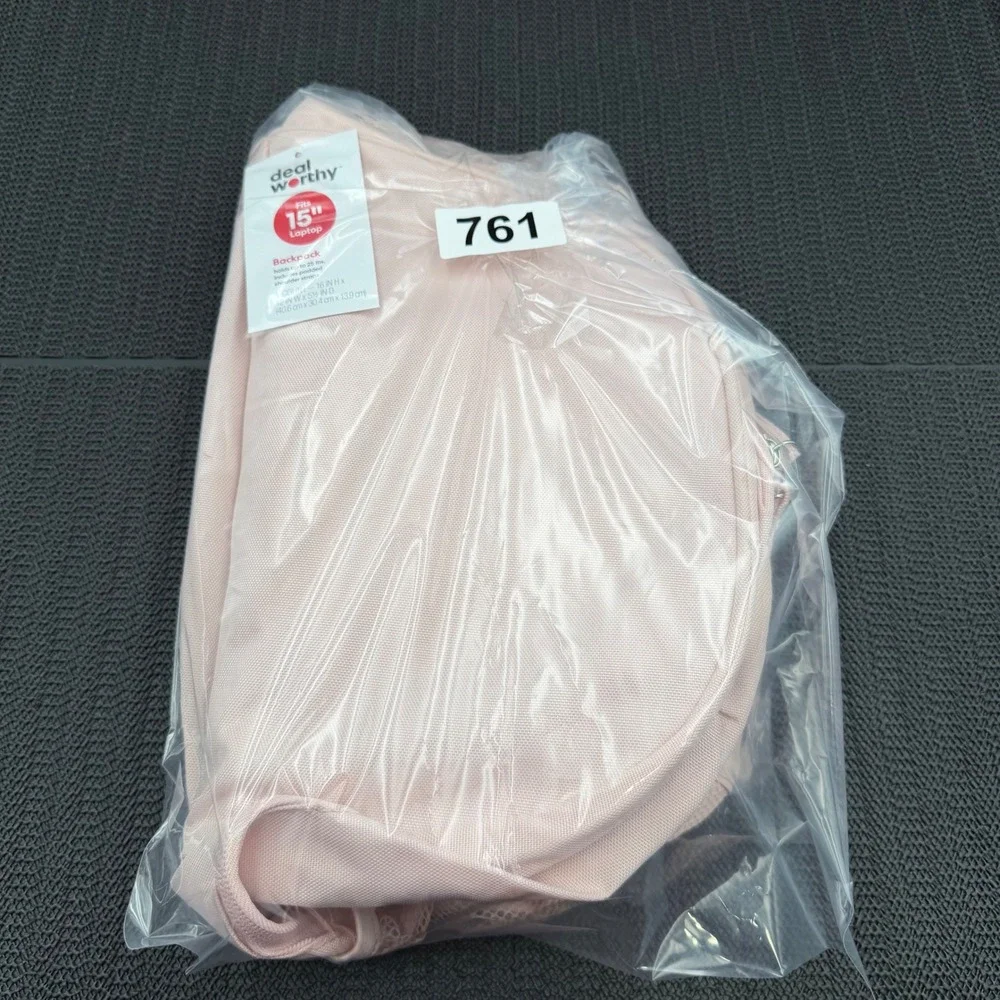 Dealworthy Pink 15 Inch Laptop Backpack School Bag 069105819 F00400813 Q1/25 NWT